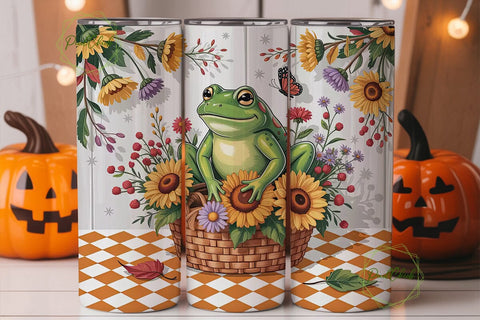 Autumn Frog 20oz Tumbler Wrap Sublimation PixelChick 