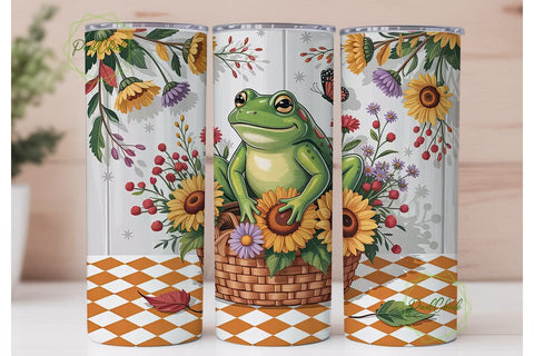 Autumn Frog 20oz Tumbler Wrap Sublimation PixelChick 