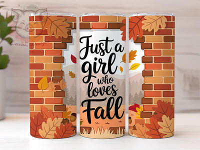 Autumn Girl Cozy Leaf Tumbler Wrap, Autumn Leaves Wrap, 20oz Sublimation, Fall Lover Cup, Cute Autumn Mug, Leaf Pattern Tumbler, Cozy Fall Drinkware Sublimation Lara' s Designs 