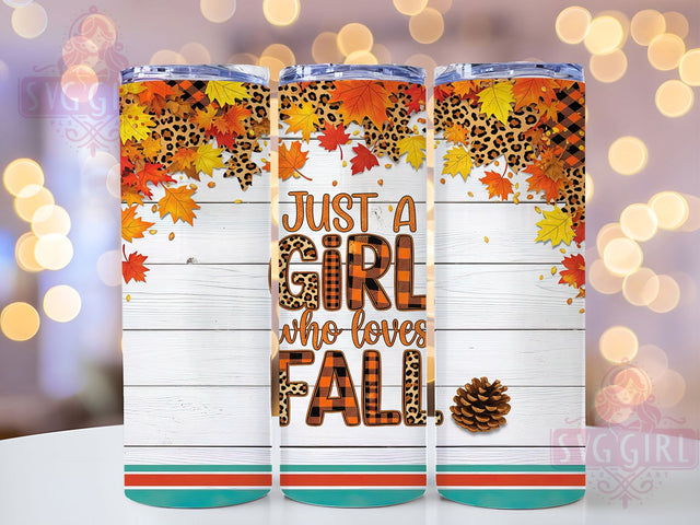 Autumn Girl Pumpkin Spice Fall Tumbler, Autumn Girl Tumbler, Pumpkin Spice Tumbler Design, 20oz Sublimation Wrap, Cozy Fall Tumbler Wrap, Just A Girl Fall Wrap, Autumn Leaves Tumbler Design Sublimation SvggirlplusArt 