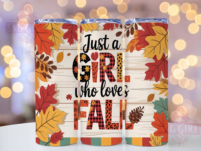 Autumn Girl Pumpkin Spice Fall Tumbler, Autumn Girl Tumbler, Pumpkin Spice Tumbler Design, 20oz Sublimation Wrap, Cozy Fall Tumbler Wrap, Just A Girl Fall Wrap, Autumn Leaves Tumbler Design Sublimation SvggirlplusArt 