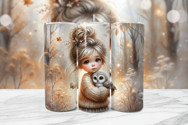 Autumn Girl Seamless Tumbler Wrap PNG Sublimation BijouBay 