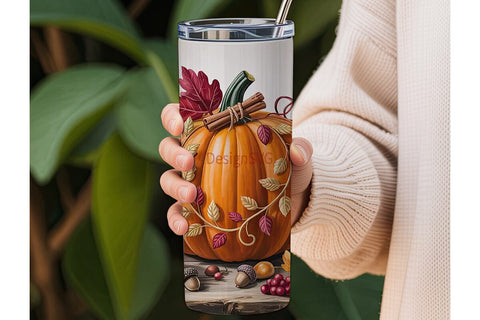 Autumn Girl Tumbler Wrap PNG Sublimation DesignSVG 