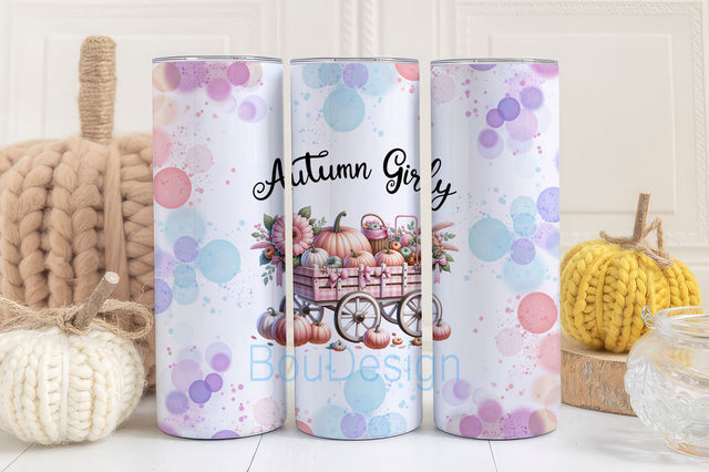 Autumn Girly 20 oz Skinny Tumbler Wrap Sublimation Design Digital Download PNG Sublimation BouDesign 