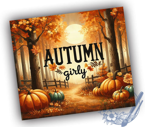 Autumn Girly 20oz Skinny Tumbler PNG, Thanksgiving Tumbler Sublimation Wrap, Straight & Tapered Tumbler Wrap, Instant Digital Download Sublimation ToriDesigns 