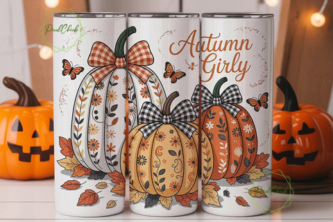 Autumn Girly 20oz Tumbler Design Sublimation PixelChick 
