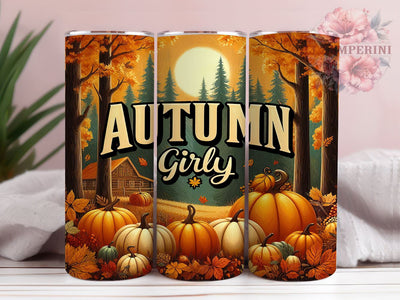 Autumn Girly 20oz Tumbler Wrap PNG, Fall Vibes Tumbler PNG Sublimation Design, Straight & Tapered Tumbler Wrap, Instant Digital Download Sublimation Li Zamperini 