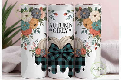 Autumn Girly 20oz Tumbler Wrap Sublimation PixelChick 