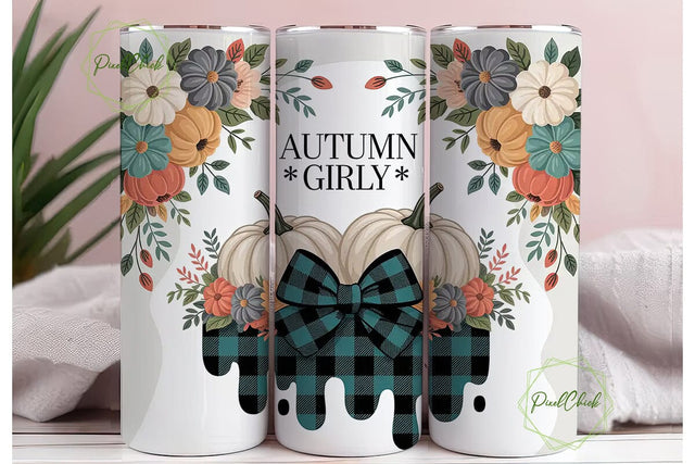 Autumn Girly 20oz Tumbler Wrap Sublimation PixelChick 