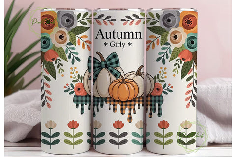 Autumn Girly 20oz Tumbler Wrap Sublimation PixelChick 