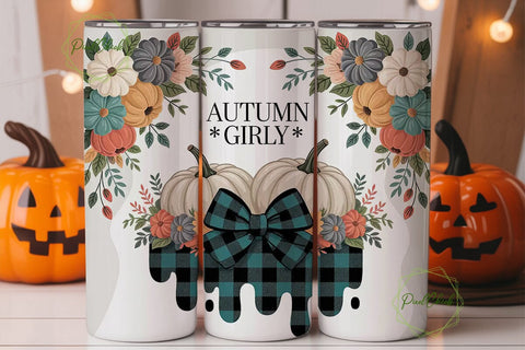 Autumn Girly 20oz Tumbler Wrap Sublimation PixelChick 