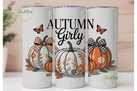 Autumn Girly 20oz Tumbler Wrap Sublimation PixelChick 
