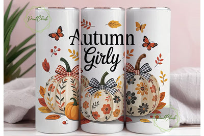 Autumn Girly 20oz Tumbler Wrap Sublimation PixelChick 