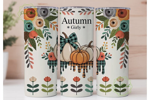 Autumn Girly 20oz Tumbler Wrap Sublimation PixelChick 