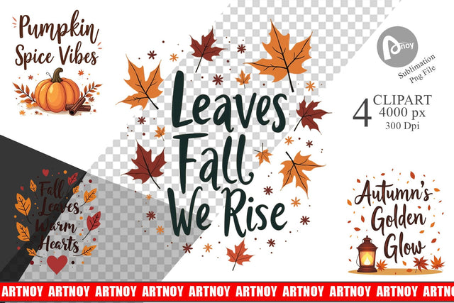 Autumn Glow Quotes Clipart Sublimation artnoy 