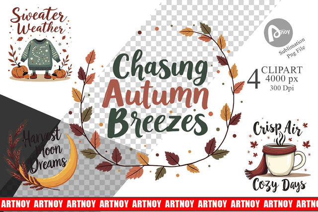 Autumn Glow Quotes Clipart Sublimation artnoy 