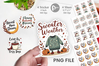 Autumn Glow Quotes Sticker Sublimation artnoy 