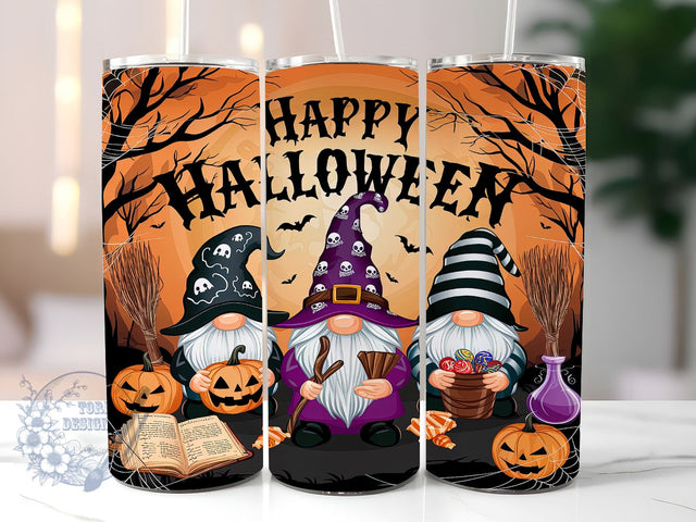 Autumn Gnome 20oz Skinny Tumbler, Halloween Gnome Tumbler Png, Straight & Tapered Tumbler Wrap, Instant Digital Download Sublimation ToriDesigns 