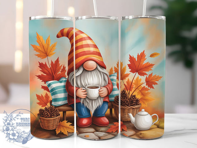 Autumn Gnome Fall Harvest Tumbler, Fall Gnome Wrap, 20oz Sublimation Design, Harvest Season Tumbler, Rustic Autumn Drinkware, Seasonal Gnome Wrap, Thanksgiving Fall Design Sublimation ToriDesigns 