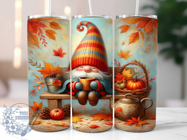 Autumn Gnome Fall Harvest Tumbler, Fall Gnome Wrap, 20oz Sublimation Design, Harvest Season Tumbler, Rustic Autumn Drinkware, Seasonal Gnome Wrap, Thanksgiving Fall Design Sublimation ToriDesigns 