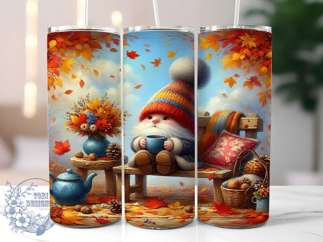 Autumn Gnome Fall Harvest Tumbler, Fall Gnome Wrap, 20oz Sublimation Design, Harvest Season Tumbler, Rustic Autumn Drinkware, Seasonal Gnome Wrap, Thanksgiving Fall Design Sublimation ToriDesigns 