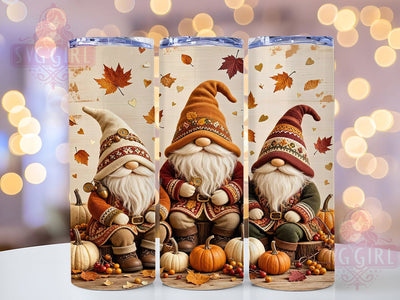 Autumn Gnome Folk Glow 20oz Tumbler, Gnome Motif, Folk Accent, Autumn Theme, Glow Art Design, Rustic Flair, Sublimation Wrap, 20oz Tumbler Sublimation SvggirlplusArt 
