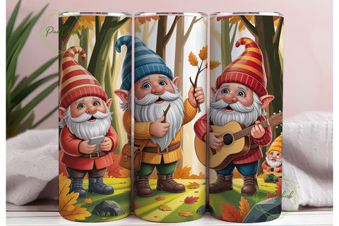 Autumn Gnome Forest 20oz Tumbler Wrap Sublimation PixelChick 