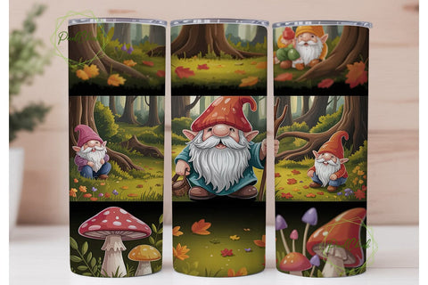 Autumn Gnome Forest 20oz Tumbler Wrap Sublimation PixelChick 