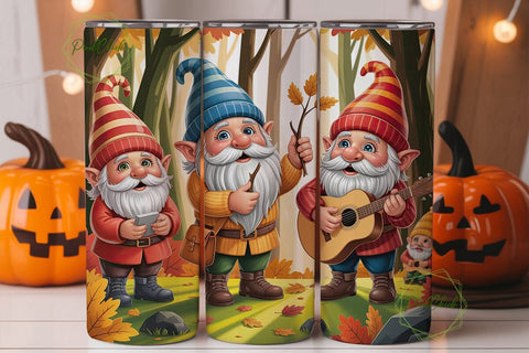 Autumn Gnome Forest 20oz Tumbler Wrap Sublimation PixelChick 