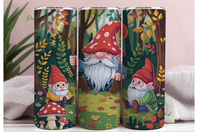 Autumn Gnome Forest 20oz Tumbler Wrap Sublimation PixelChick 
