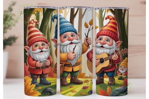 Autumn Gnome Forest 20oz Tumbler Wrap Sublimation PixelChick 