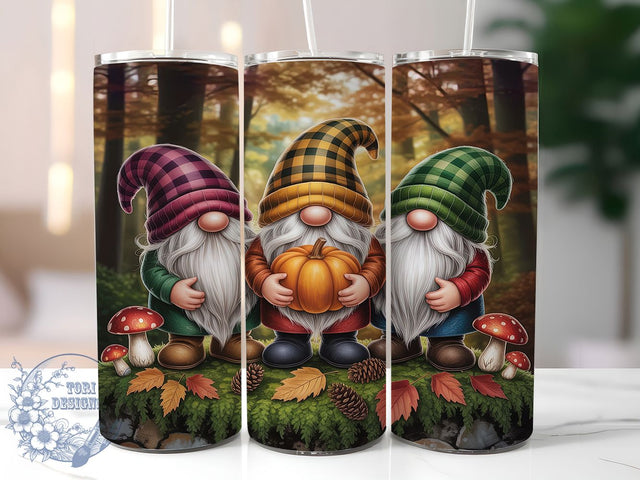 Autumn Gnome Forest Glow 20oz Tumbler, Autumn Theme, Gnome Motif, Forest Design, Glow Effect, Rustic Charm, Skinny Tumbler, Sublimation PNG Sublimation ToriDesigns 