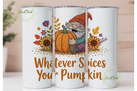 Autumn Gnome Pumpkin Spice 20oz Tumbler Sublimation PixelChick 