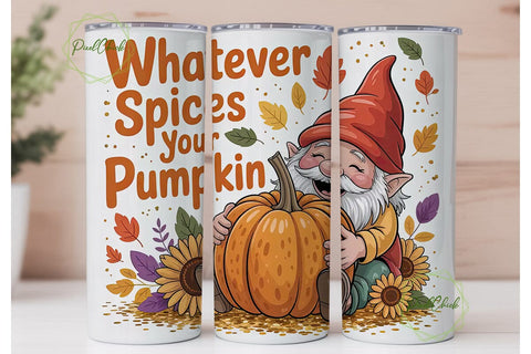 Autumn Gnome Pumpkin Spice 20oz Tumbler Sublimation PixelChick 