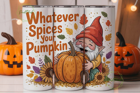 Autumn Gnome Pumpkin Spice 20oz Tumbler Sublimation PixelChick 