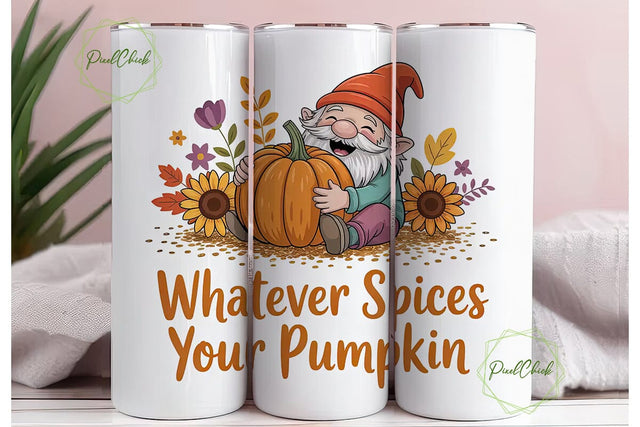 Autumn Gnome Pumpkin Spice 20oz Tumbler Sublimation PixelChick 