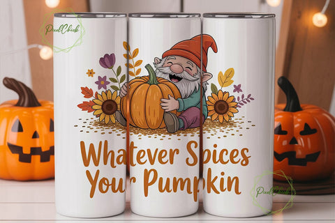 Autumn Gnome Pumpkin Spice 20oz Tumbler Sublimation PixelChick 