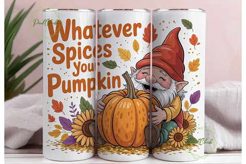 Autumn Gnome Pumpkin Spice 20oz Tumbler Sublimation PixelChick 