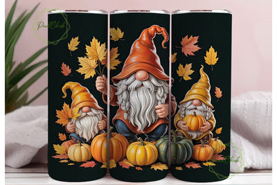 Autumn Gnome Pumpkins 20oz Tumbler Wrap Sublimation PixelChick 