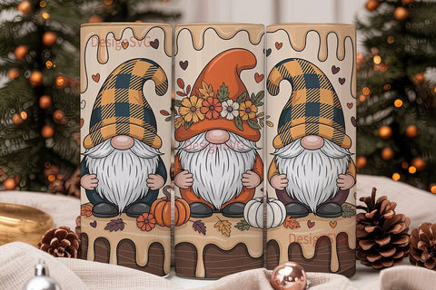 Autumn Gnomes 20oz Tumbler Wrap Sublimation DesignSVG 