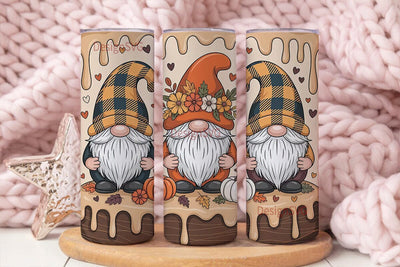 Autumn Gnomes 20oz Tumbler Wrap Sublimation DesignSVG 