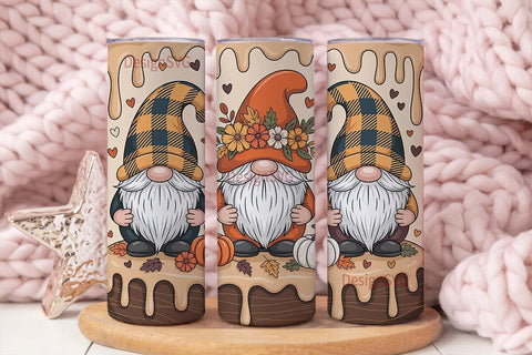 Autumn Gnomes 20oz Tumbler Wrap Sublimation DesignSVG 