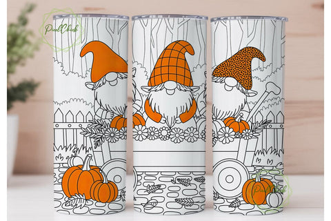 Autumn Gnomes 20oz Tumbler Wrap Sublimation PixelChick 