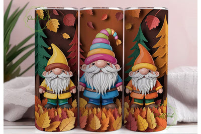 Autumn Gnomes 20oz Tumbler Wrap Sublimation PixelChick 