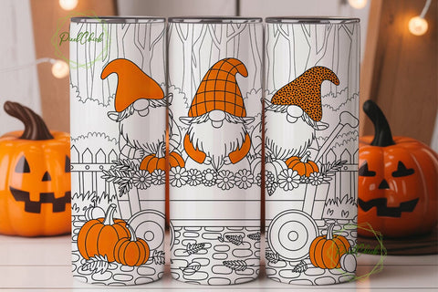 Autumn Gnomes 20oz Tumbler Wrap Sublimation PixelChick 