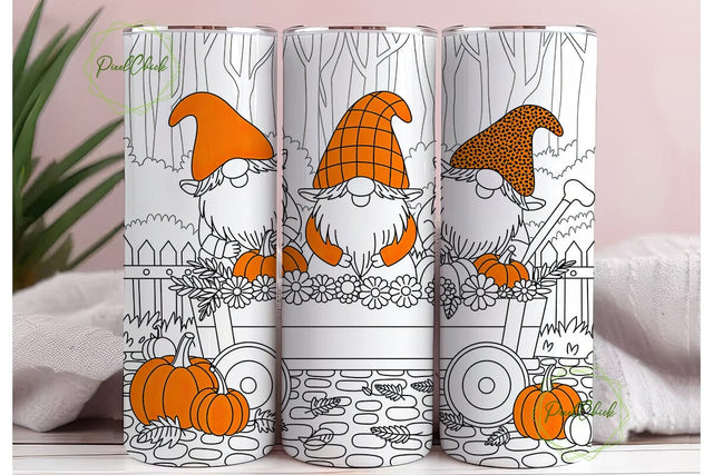 Autumn Gnomes 20oz Tumbler Wrap Sublimation PixelChick 