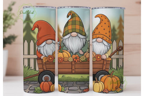 Autumn Gnomes 20oz Tumbler Wrap Sublimation PixelChick 