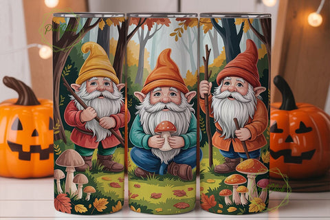 Autumn Gnomes Forest 20oz Tumbler Wrap Sublimation PixelChick 