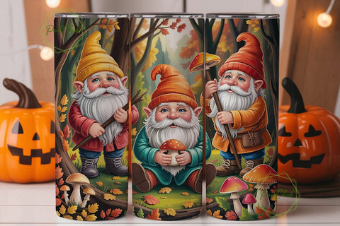 Autumn Gnomes Forest 20oz Tumbler Wrap Sublimation PixelChick 