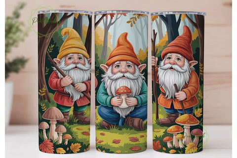 Autumn Gnomes Forest 20oz Tumbler Wrap Sublimation PixelChick 